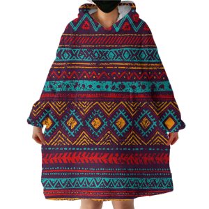 Textiles Pattern Hoodie Wearable Blanket WB1958