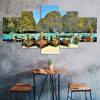 Thailand Beach Island Boat Tours Scenery 5 Piece Five Panel Wall Canvas Print Modern Poster Wall Art Decor