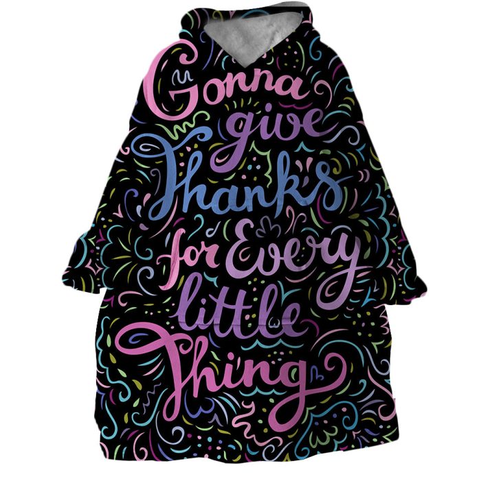 Thankful Quote Hoodie Wearable Blanket WB1522 1