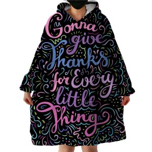 Thankful Quote Hoodie Wearable Blanket WB1522