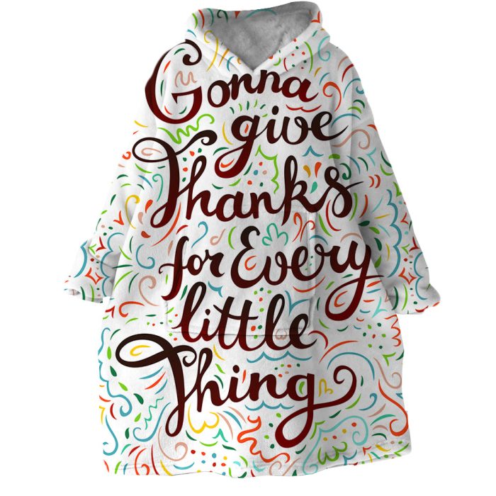 Thankful Quote Hoodie Wearable Blanket WB1523 1