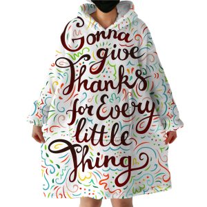 Thankful Quote Hoodie Wearable Blanket WB1523