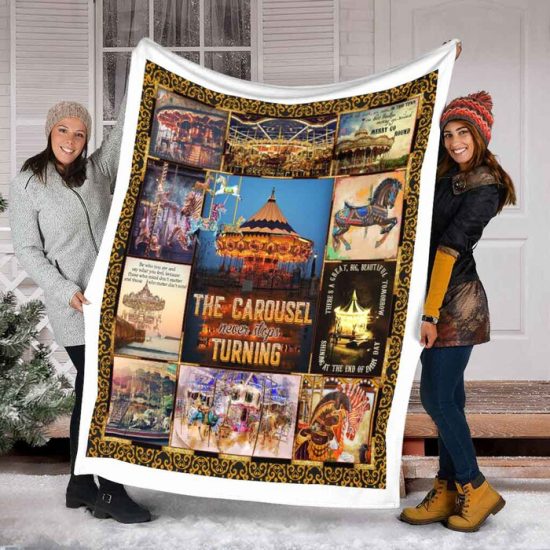 The Carousel Blanket - Birthday Gift For Anniversary Day Sherpa Blanket Fleece Blanket