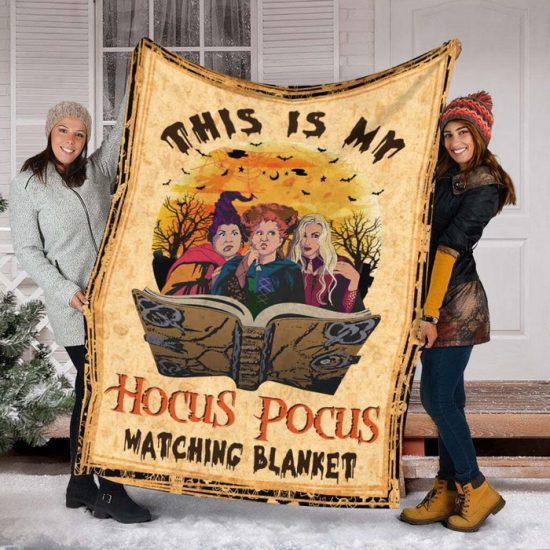 This Is My Hocus Pocus Watching Blanket Mink Sherpa Blanket Three Witches Fleece Blanket Horror Movie Watching Blanket Halloween Blanket
