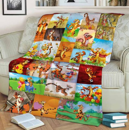 Tiger And Pooh Customize Blanket Sherpa Blanket Fleece Blanket Birthday Gift For Anniversary Day 1