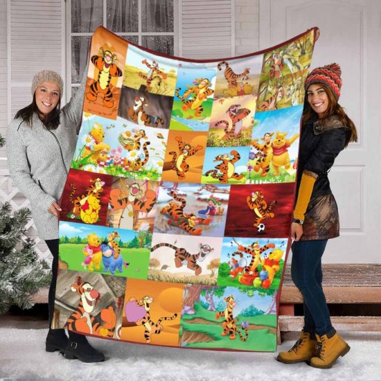 Tiger And Pooh Customize Blanket Sherpa Blanket Fleece Blanket Birthday Gift For Anniversary Day 2