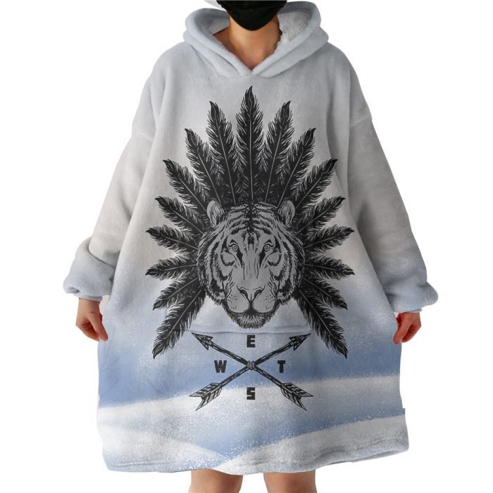 Tiger Feather Arrows Hoodie Wearable Blanket WB0580