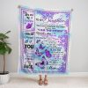 To My Daughter Butterfly Blanket - Gift For Daughter For Anniversary Day Sherpa Blanket Fleece Blanket