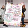 To My Daughter Fleece Elephant Blanket Birthday Gift Gift Anniversary Gift