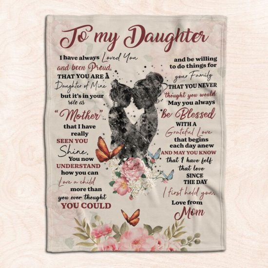 To My Daughter Love From Mom Blanket Gift For Daughter For Anniversary Day Sherpa Blanket Fleece Blanket 1