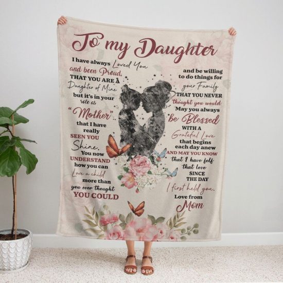 To My Daughter Love From Mom Blanket - Gift For Daughter For Anniversary Day Sherpa Blanket Fleece Blanket