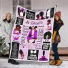 To My Daughter Love Mom Black Woman Purple Version Fleece Blanket Birthday Gift Gift Anniversary Gift