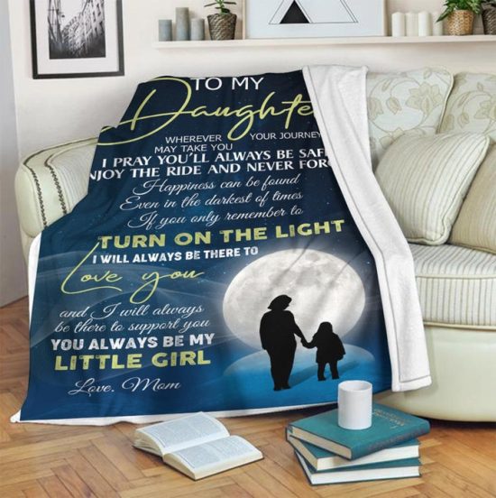 To My Daughter Turn On The Light Fleece Blanket Bunny Blanket Gift For Daughter Birthday Gift Gift Anniversary Gift 1