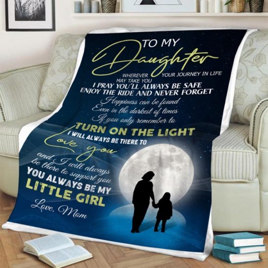 To My Daughter Turn On The Light Fleece Blanket Bunny Blanket Gift For Daughter Birthday Gift Gift Anniversary Gift 2