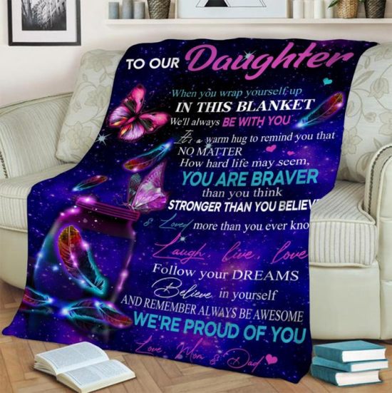 To My Daughter When You Wrap Fleece Blanket Bunny Blanket Gift For Daughter Birthday Gift Gift Anniversary Gift 1