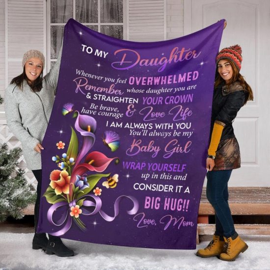 To My Daughter Whenever You Fleece Blanket Bunny Blanket Gift For Daughter Birthday Gift Gift Anniversary Gift