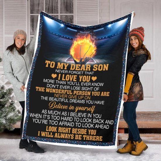 To My Dear Son Never Forget That I Love You Fleece Blanket Sherpa Blanket Anniversary Gift Family Blanket