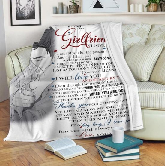 To My Girlfriend I Love You Fleece Blanket Sherpa Blanket Anniversary Gift Family Blanket Gift For Girl Friend 2