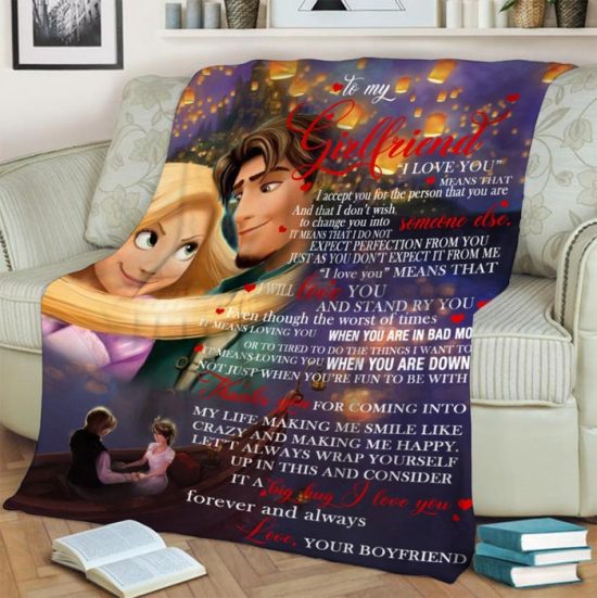 To My Girlfriend I Love You Fleece Blanket Sherpa Blanket Anniversary Gift Family Blanket Gift For Her 1