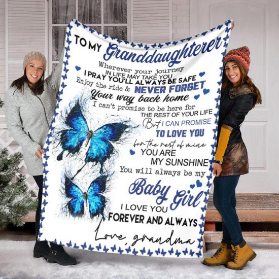 To My Granddaughter Baby Girl Fleece Blanket Sherpa Blanket Anniversary Gift Family Blanket Baby Blanket 1 1
