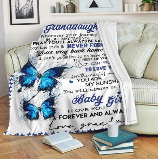 To My Granddaughter Baby Girl Fleece Blanket Sherpa Blanket Anniversary Gift Family Blanket Baby Blanket 2 1