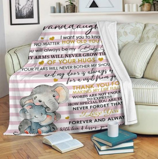 To My Granddaughter Baby Girl Fleece Blanket Sherpa Blanket Anniversary Gift Family Blanket Baby Blanket 2