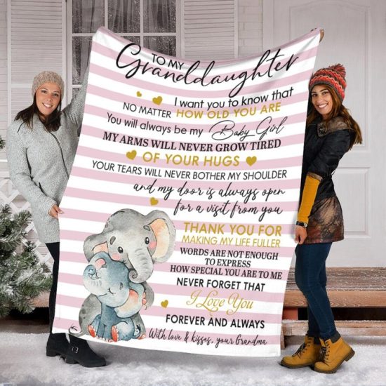 To My Granddaughter - Baby Girl Fleece Blanket Sherpa Blanket Anniversary Gift Family Blanket Baby Blanket