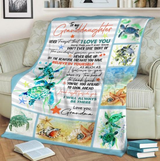 To My Granddaughter I Love You Fleece Blanket Sherpa Blanket Anniversary Gift Family Blanket 1