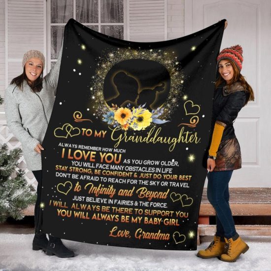 To My Granddaughter I Love You To Infinity And Beyond Fleece Blanket Sherpa Blanket Anniversary Gift Family Blanket
