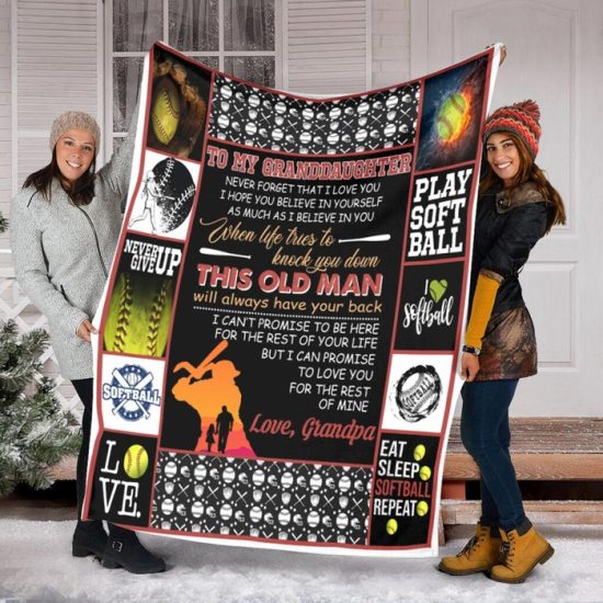 To My Granddaughter This Old Man Fleece Blanket Sherpa Blanket Anniversary Gift Family Blanket