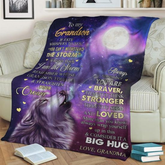 To My Grandson If Fate Fleece Blanket Sherpa Blanket Anniversary Gift Family Blanket Gift For Grandson 1