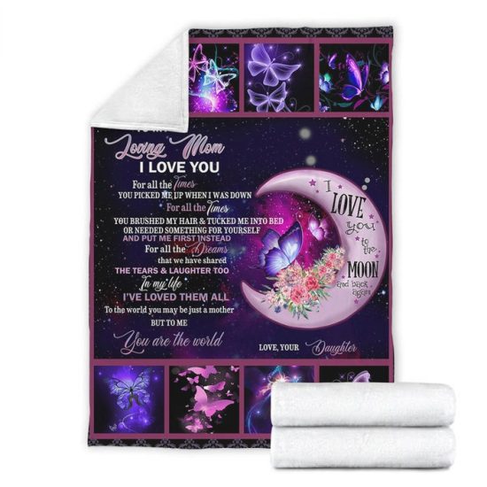 To My Loving Mom I Love You Fleece Blanke Sherpa Blanket Anniversary Gift Family Blanket Gift 2