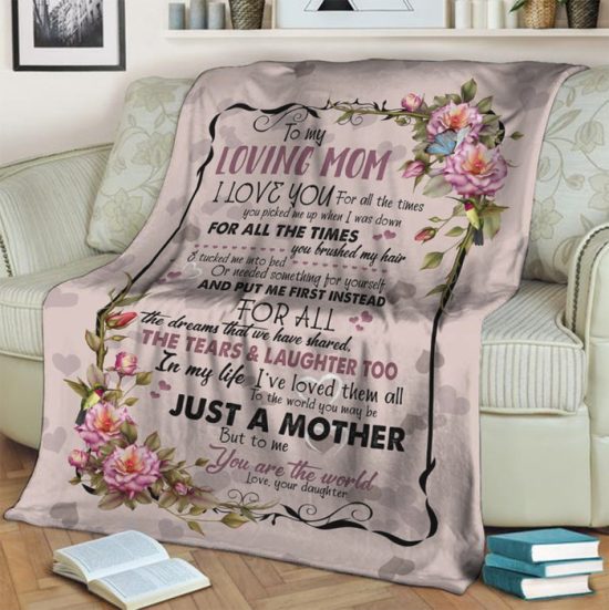 To My Loving Mom Rose Flower Fleece Blanke Sherpa Blanket Anniversary Gift Family Blanket Gift