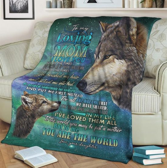 To My Loving Mom Wolf Fleece Blanke Sherpa Blanket Anniversary Gift Family Blanket 1