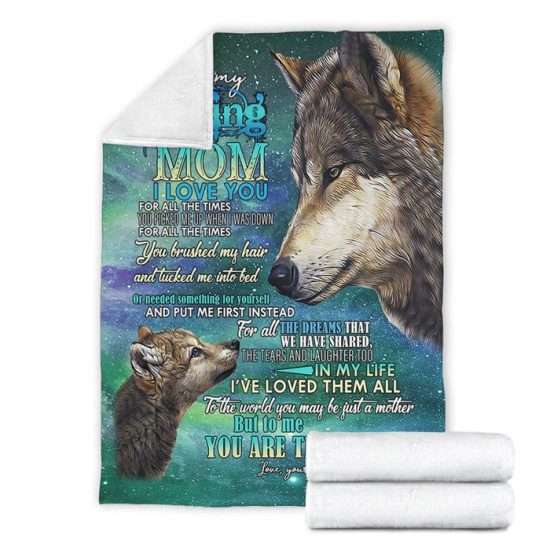 To My Loving Mom Wolf Fleece Blanke Sherpa Blanket Anniversary Gift Family Blanket 2