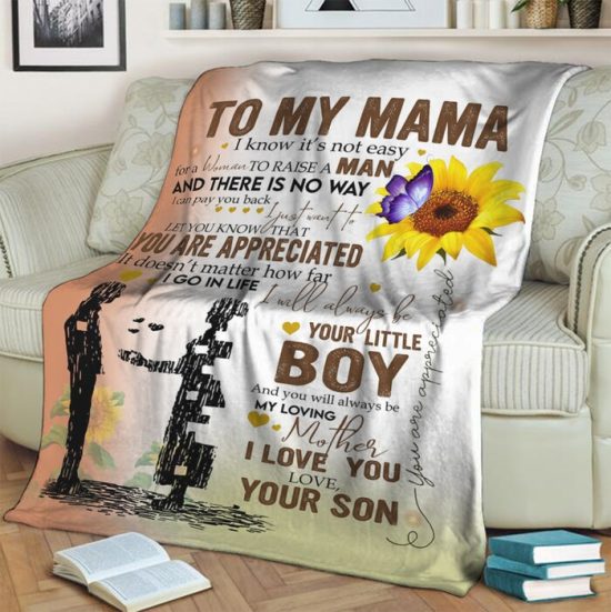 To My Mama Fleece Blanket Sherpa Blanket Anniversary Gift Family Blanket Gift 1