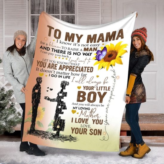 To My Mama Fleece Blanket Sherpa Blanket Anniversary Gift Family Blanket Gift