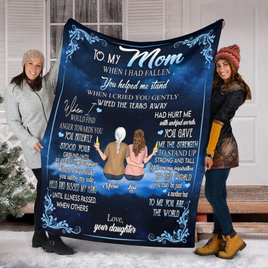To My Mom Fleece Blanket Sherpa Blanket Anniversary Gift Family Blanket Gift