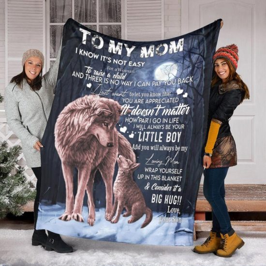 To My Mom I Know It's Not Easy Fleece Blanket Sherpa Blanket Anniversary Gift Family Blanket Gift