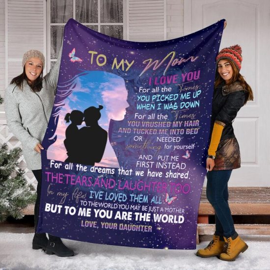 To My Mom I Love You Fleece Blanket Sherpa Blanket Anniversary Gift Family Blanket Gift