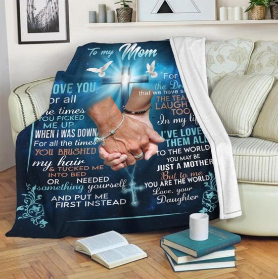 To My Mom I Love You For All The Times Fleece Blanket Sherpa Blanket Anniversary Gift Family Blanket Gift 2