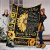To My Mom Sunflower Fleece Blanket Sherpa Blanket Anniversary Gift Family Blanket Gift