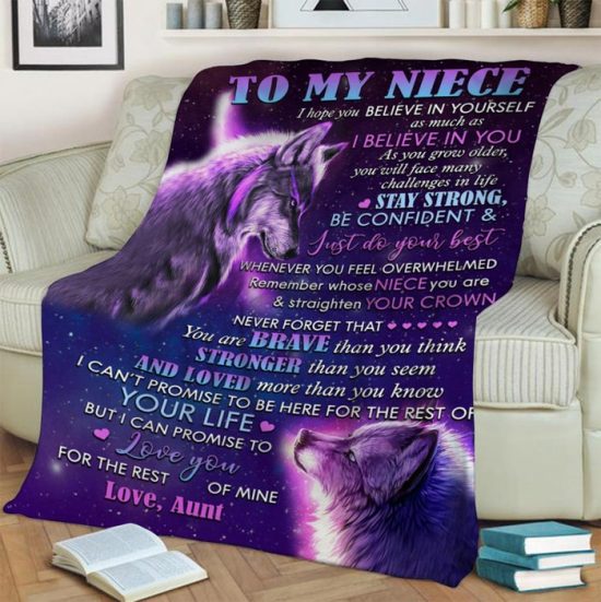 To My Niece Love You For The Rest Of Mine Love Aunt Poster Fleece Blanket Sherpa Blanket Anniversary Gift Family Blanket 1