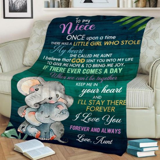 To My Niece Once Upon A Time There Was A Little Girl Who Stole My Heart She Called Me Aunt Fleece Blanket Sherpa Blanket 1