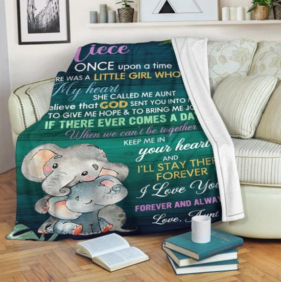 To My Niece Once Upon A Time There Was A Little Girl Who Stole My Heart She Called Me Aunt Fleece Blanket Sherpa Blanket 2