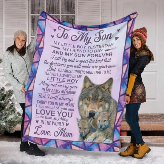 To My Son Always Be My Little Boy Fleece Blanket Sherpa Blanket Family Blanket Gift For Birthday Gift For Son 1