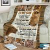 To My Son - Lions - Never Forget How Much Fleece Blanket Sherpa Blanket Family Blanket Gift For Birthday Gift For Son