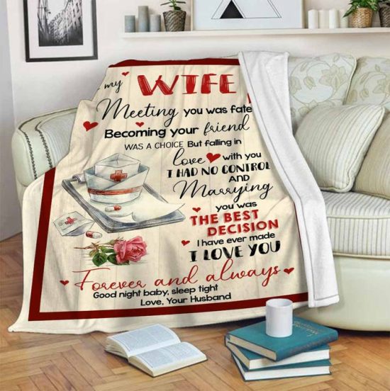To My Wife Nurse Blanket Birthday Gift For Anniversary Day Gift For Wife Sherpa Blanket Fleece Blanket 1