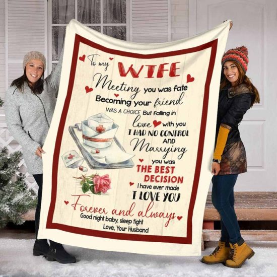 To My Wife Nurse Blanket Birthday Gift For Anniversary Day Gift For Wife Sherpa Blanket Fleece Blanket 2