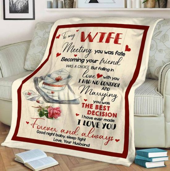 To My Wife Nurse Blanket - Birthday Gift For Anniversary Day Gift For Wife Sherpa Blanket Fleece Blanket